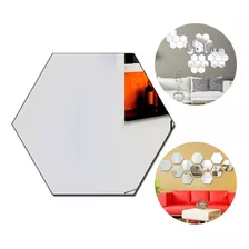 Espelho Hexagonal Adesivo Acrílico Parede 21x18cm