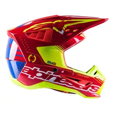 Capacete Alpinestars Sm5 Action Vermelho Branco Amarelo