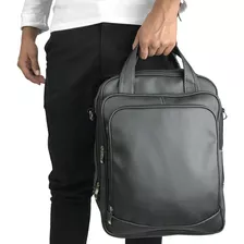 Bolsa Mochila Pasta Tiracolo Couro Sintético Masculino 