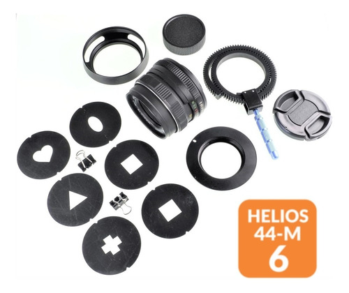  Helios 44m-6 58mm F2 M42 Kit Desclik +adaptador+extras