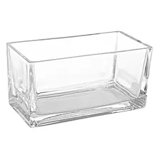 Decorative Rectangular Clear Small Glass Vase, Tabletop...