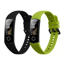 Dos Mallas Para Reloj Honor Band 5 / Band 4 (verde Y Negro)