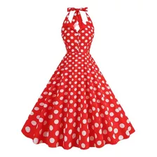 Vestido Retrô Vintage Anos 60 De Bolinhas Rodado Pin Up Vestido De Festa Temática Hepburn Rockabilly 