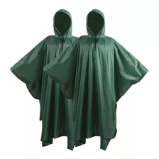 2 Ponchos Capa Impermeable Lluvia 3/1 Tienda Militar Camping