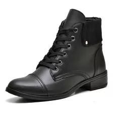 Bota Coturno Feminino Cano Curto Preto Plataforma Dubuy