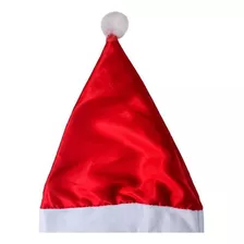 1x Gorro De Cetim Touca De Papai Noel Linha Luxo P/ Natal Cor Vermelho Não Aplica