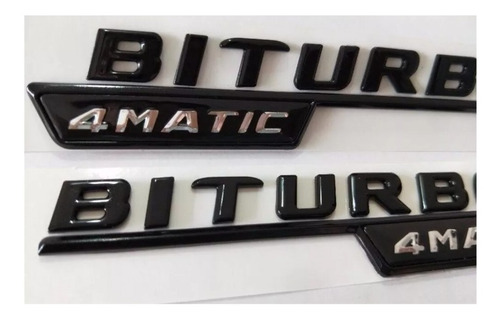 Emblema Mercedes Biturbo 4 Matic 4matic Amg Brabus Negro Foto 2