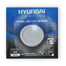 Panel Led 18w Sobrepuesto Luz Fria Sensor Movimiento Hyundai