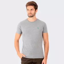 Camiseta Básica Masculina Mescla Escuro - Frete Grátis