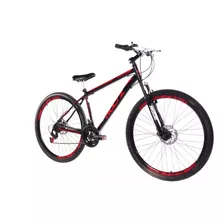 Mountain Bike Woltz Steel Suspensão Aro 29 17 21v Freios De Disco Mecânico Câmbios Yamada Cor Preto/vermelho