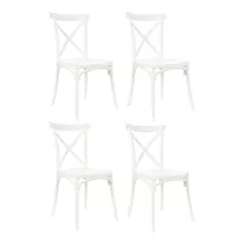 Silla De Comedor Garden Life Katrina, Estructura Color Blanco, 4 Unidades