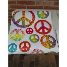 Adesivo Decorativo De Parede Hippie, Símbolo Da Paz Alegre