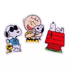 Pack Parches Bordado Snoopy Woodstock Charlie Brown Joe Cool