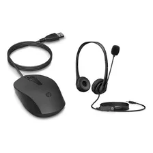Mouse Alambrico Hp 150 + Auriculares Hp 3.5 Mm Sths G2 Color Negro
