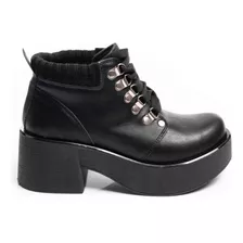  Botas Zapatos Mujer Plataformas Borcegos Livianas Negro