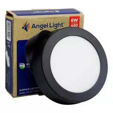 Lampara Panel Led 6w Superficial Borde Negro Luz Fria