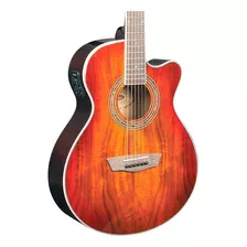 Guitarra Electroacústica Washburn Ea55g Mini Jumbo Tapa Koa Color Sunburst Orientación De La Mano Diestro