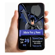 Convite Digital P/ Whatsapp Aniversário Tema Batman