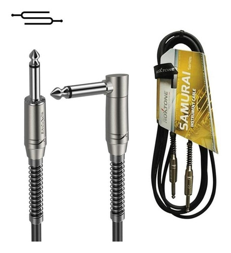 Cable Plug L 6 Metros Roxtone Guitarra Bajo Teclado Full