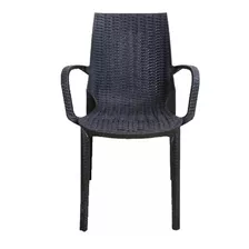 Oferta Envio Silla Reforzada Simil Rattan Negra Con Apoya Br