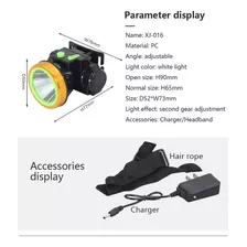 Linterna Led Recargable De Cabeza Frente Minera 