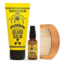 Barba Forte Danger Balm Hidratante 170g + Óleo 10ml + Pente