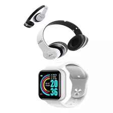 Kit Relógio Smartwatch + Fone Bluetooth P47 5.0 Dobrável