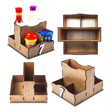 Porta Guardanapo De Mesa Numeradas Kit Com 10 Unidades Mdf