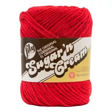 Ovillo De Algodn Lily Sugar 'n Cream, Algodn, Rojo, 2.5 Onza