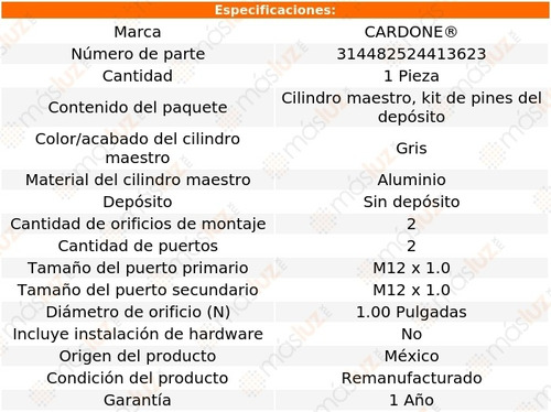 (1) Bomba De Frenos Pontiac Bonneville 04/05 Cardone Reman Foto 4