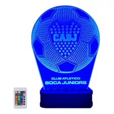 Velador Pelota De Futbol Boca Cabj Lampara Acrílico Led Rgb