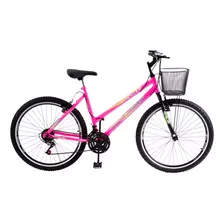 Bicicleta Aro 26 Colli Rosa Juvenil Adulto Cestinha 