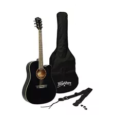 Washburn Ad5cepack Blk Guitarra Electroacústica Tipo Texana