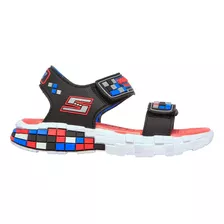 Sandalia Papete Infantil Skechers Minecraft 400070 Ver/azul