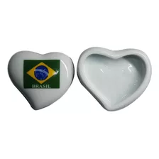 Porta Jóias Coração Em Brasil Campinas De Cerâmica 7cm C140
