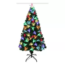  Árvore De Natal 95cm Em Led Colorido E Fibra Ótica Enfeite