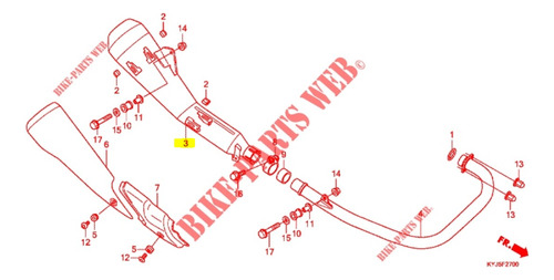 Muffler,comp Cbr250 (2012-2013) / 18310-kyj-t00 Foto 4