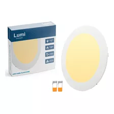 Kit 6 Painel Plafon Super Led 6w Luminario Embutir Redondo Bivolt Branco Quente Lumi 1ª Linha 