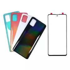 Tela De Vidro Frontal + Tampa Traseira Para Galaxy A71 A715