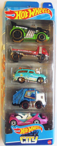 Hot Wheels Paquete De 5 Carritos, Escala 1/64.