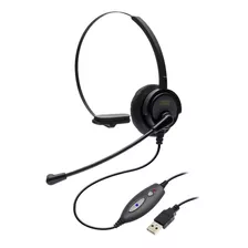 Headset Usb Voip C/ Cancelador De Ruído Mod. Dh-60 - Zox Cor Preto