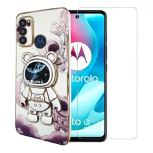 Funda Para Moto G60 Carcasa + Astronauta Soporte + Mica