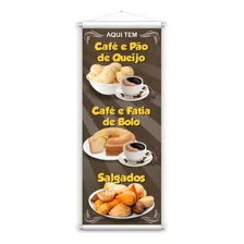 Banner Vertical Café Pão De Queijo Bolo Salgados Lanchonete