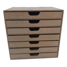 Organizador Para Sulfites Cômoda 7 Gavetas Mdf Cru