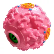 Brinquedo Bola Com Som E Porta Petisco - Resistente - Grande Cor Rosa