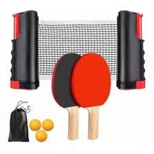 Juego De Ping Pong De Mesa Portátil Con Red Retractil Raquet