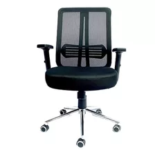 Silla De Escritorio American Mesh 1320 Operativa Sincro Ergonómica Negra Con Tapizado De Mesh