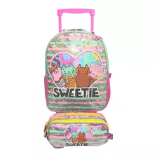 Mochila Carro Sweetie + Cartuchera Doble Cierre