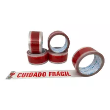 Kit 5 Fitas Cuidado Frágil 48mm X 50mts - Lacre Embalagem