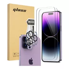 2 Micas De Cristal + 2 Protectores De Cámara Para iPhone 